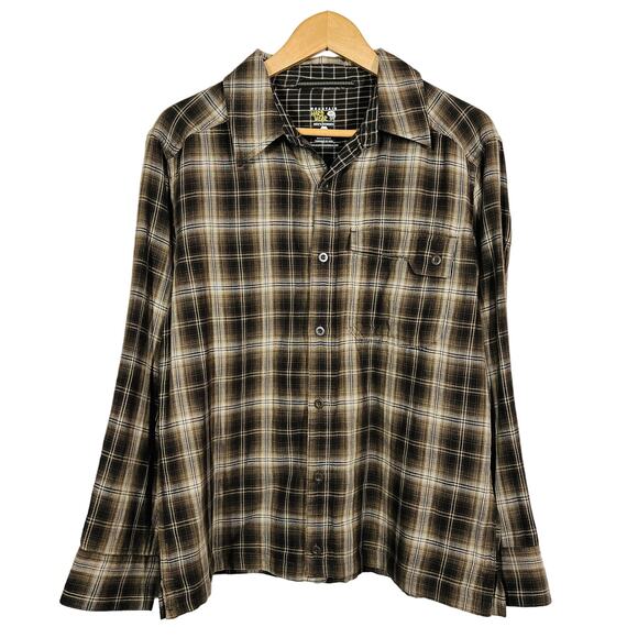 Mountain Hardware Long Sleeve Button Up Shirt Casual Plaid Brown - M - Picture 1 of 5